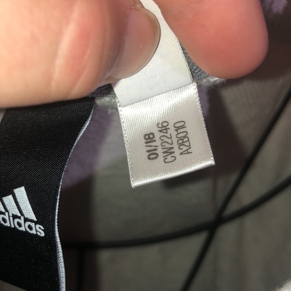 Adidas heathered gray high low crop top sweatshirt XL SWEATSHIRT CREWNECK - Picture 5 of 8